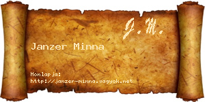 Janzer Minna névjegykártya